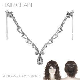 Silver Teardrop Hair Chain