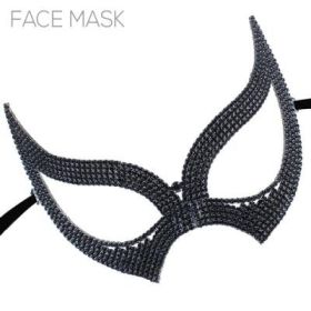 Rhinestone Eye Mask - Black