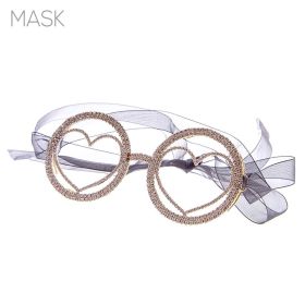 g Rhinestone Heart Shape Funny Mask