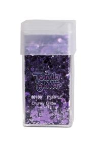 mixed sizes glitter sq bottle1.5 oz - Purple