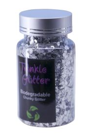 biodegradeable flakes glitter -  55 gms - Silver