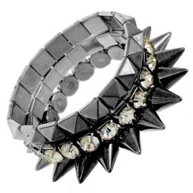 BN 3Pcs Spike Stretch Bracelet Hematite