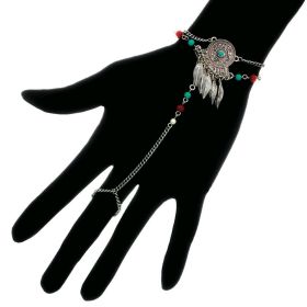 Turquoise/Red Feather Bracelet