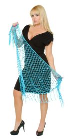 Crochet Triangle Scarf with Fringes - TURQUOISE SOLID