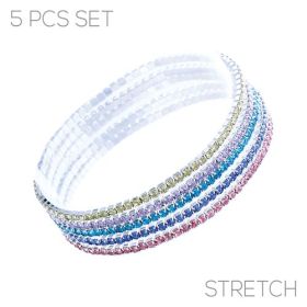 stretchy rainbow rhinestone bracelet