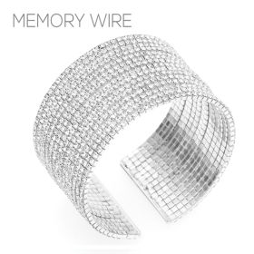 Silver 15 Line Memory Wire Bracelet