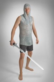 Chainmail Hood Galvinised Iron - Long