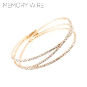 Crisscross Memory Wire Cuff - Gold