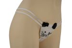 Sequin Kittie Thong - White/Black