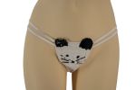 Sequin Kittie Thong - White/Black