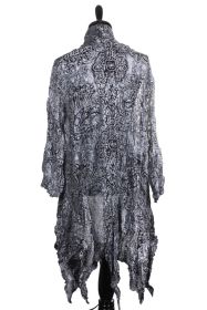 Crinkle Jacket Beaded - Silver with Black One Size