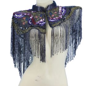 Beaded Scarf with Collar - Multi