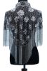 Beaded Shawl Silver - silver fringes with collar