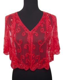 Beaded Cape - Red