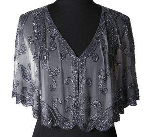 Beaded Cape - Gun Metal