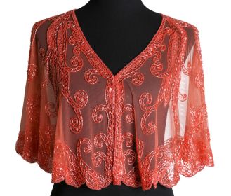 Beaded Cape - orange