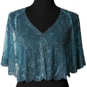 Beaded Cape - Teal