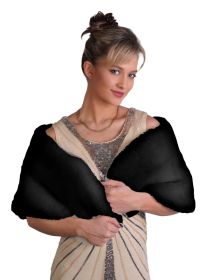 Flapper faux fur cape - Black