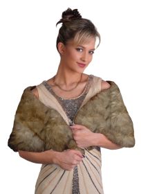 Flapper faux fur cape - Brown