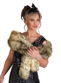 Flapper faux fur stole wrap - Brown