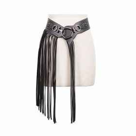 Leatherette fringed belt