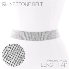 rhinestone belt , 18 rows - silver