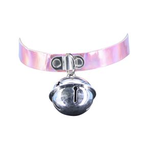 Choker with Bell - Pink Holographic