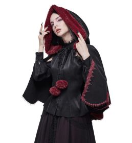 Black And Burgundy Trimming  Renaissance Cape