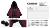 Burgundy And Black Trimming  Renaissance Cape