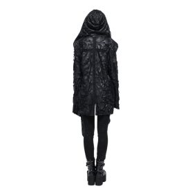 black ribbed / stitched hooded jacket-S