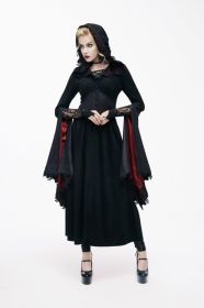 Gothic Princess Coat with Red Trumpet Sleeves - 3XL