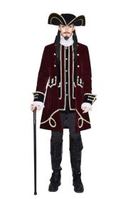 Two-piece Red Pirate Set: Jacket and Vest