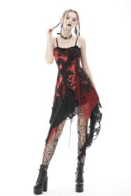 Punk Rock Irregular Net  Dye Strap Dress-S/M