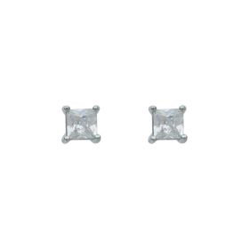 org 5mm square CZ stud - silver