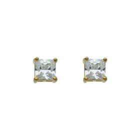 org 6mm square CZ stud, gold