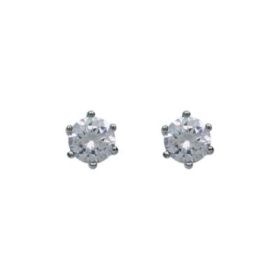 r 7mm round CZ stud-silver