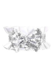 Kitten Collection White/Silver Satin & Sequin Choker