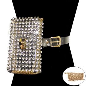 Belt / Cross body large stone - Gold / Clear