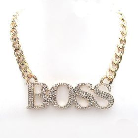 Necklace chunky chain gold  " BOSS "