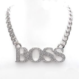 Necklace chunky chain silver   " BOSS "