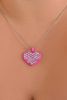 Light Magenta with Clear Stones Friendship Heart Pendant