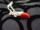 Red Shoe necklace - Silver