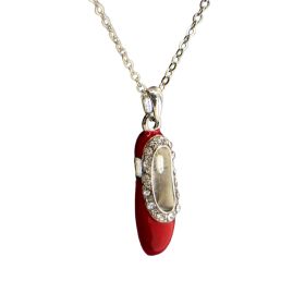 Red Shoe necklace - Silver