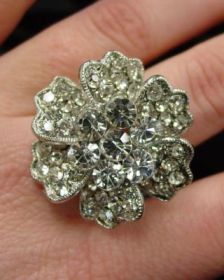 Stretchy Flower Ring - Silver..