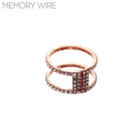 2 Line Rhinestone open ring, rose gold