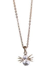 Spider Rhinestone Necklace, Gold