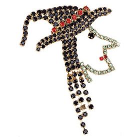 Rhinestone Brooch - Witch