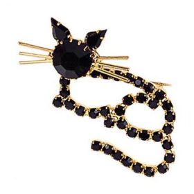 brooch, cat