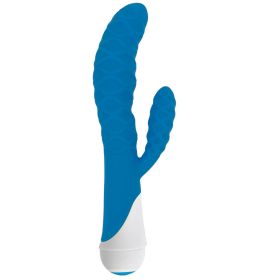 Ivy 20x Wavy Silicone Rabbit Vibe- Blue