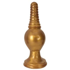 The King Ribbed Tip Anal Plug – Gold